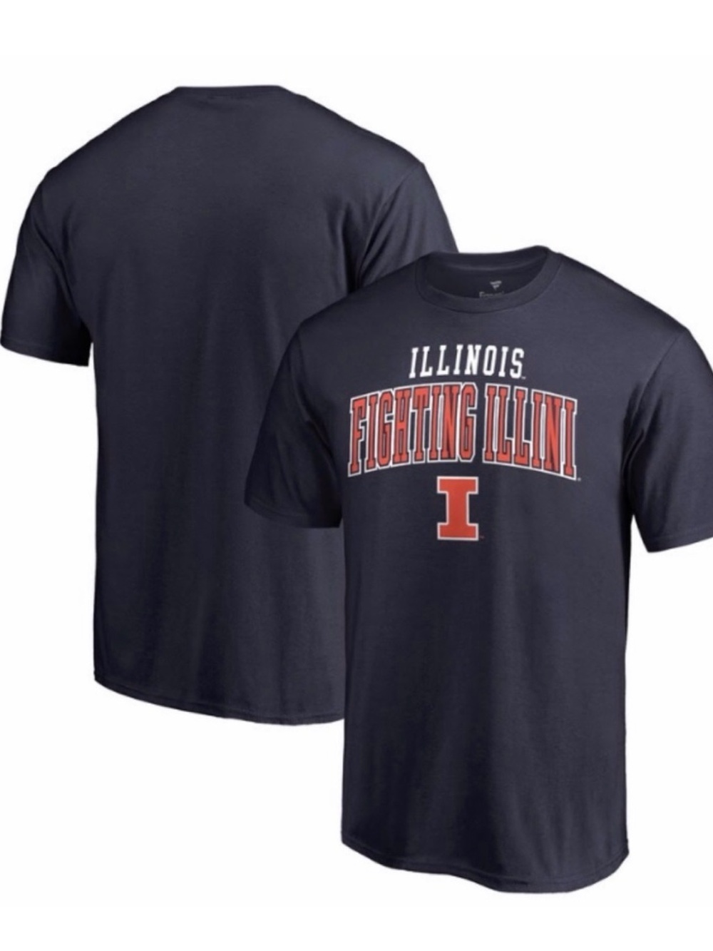 NWT Illinois Fighting Illini Navy T-Shirt with Orange Logo. Brand New! Size M